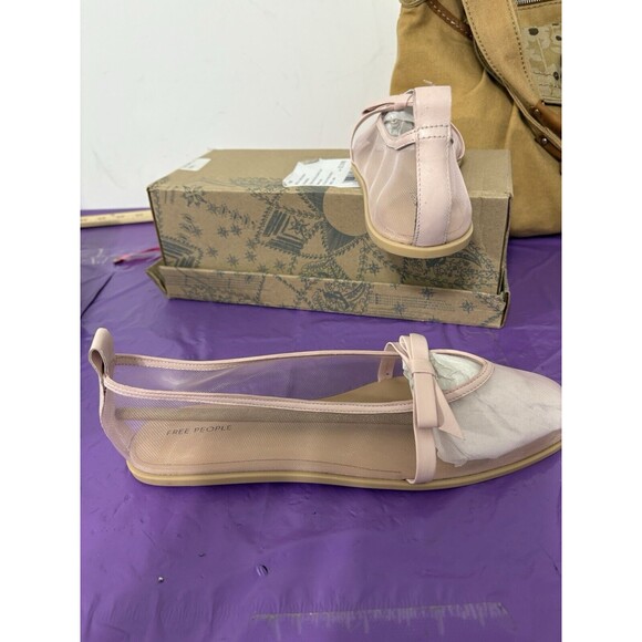 Free People Mesh Mania Bow Flat in Cloud Pink Size US9 Revolver New In Box - Picture 13 of 15